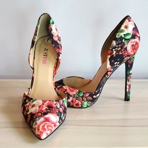Flower Print High Heel Pumps